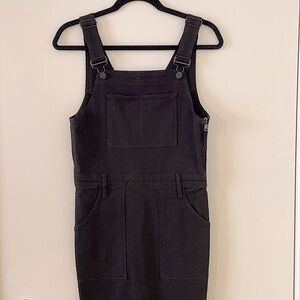 Frame denim black overalls with skirt bottom